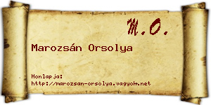 Marozsán Orsolya névjegykártya