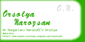 orsolya marozsan business card